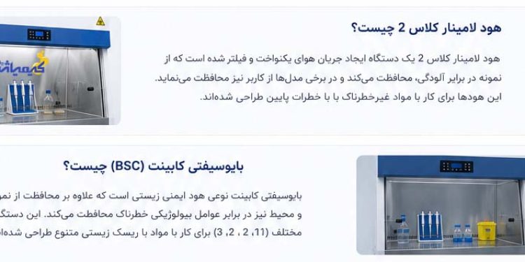 هود لامینار کلاس 2 یا بایوسیفتی کابینت