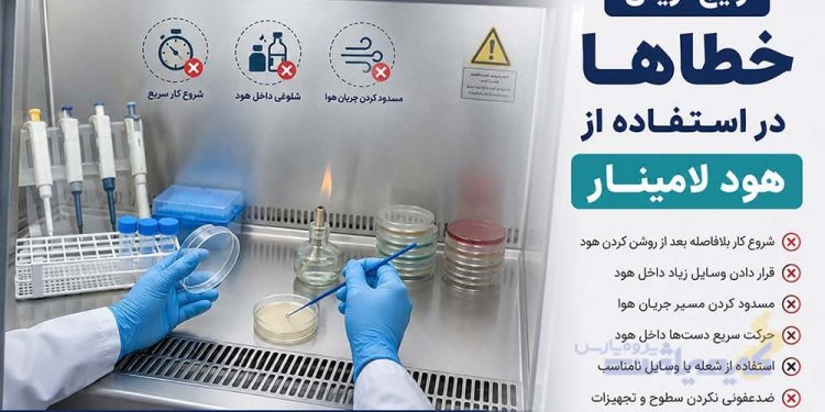 مقاله رایج ترین خطاها در استفاده از هود لامینار در کیمیاژن پژوه پارس